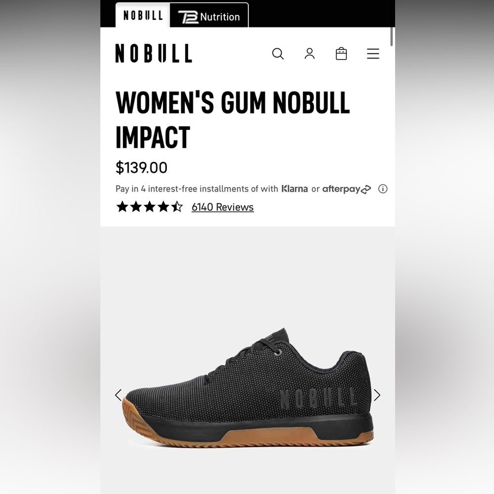 Women’s Gum NOBULL Impact Sneakers Size 8